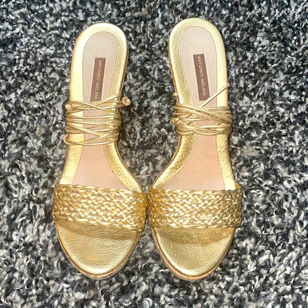 Classy Pewter Gold Heels